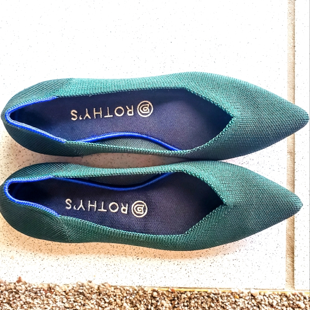 Rothys The Point Emerald Green Flats